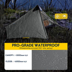 Lanshan Ultralight Tent 3-Season Waterproof Backpacking Tent For 1-Person Camping, Trekking, Climbing, Hiking, 1 Person, Dark Gr