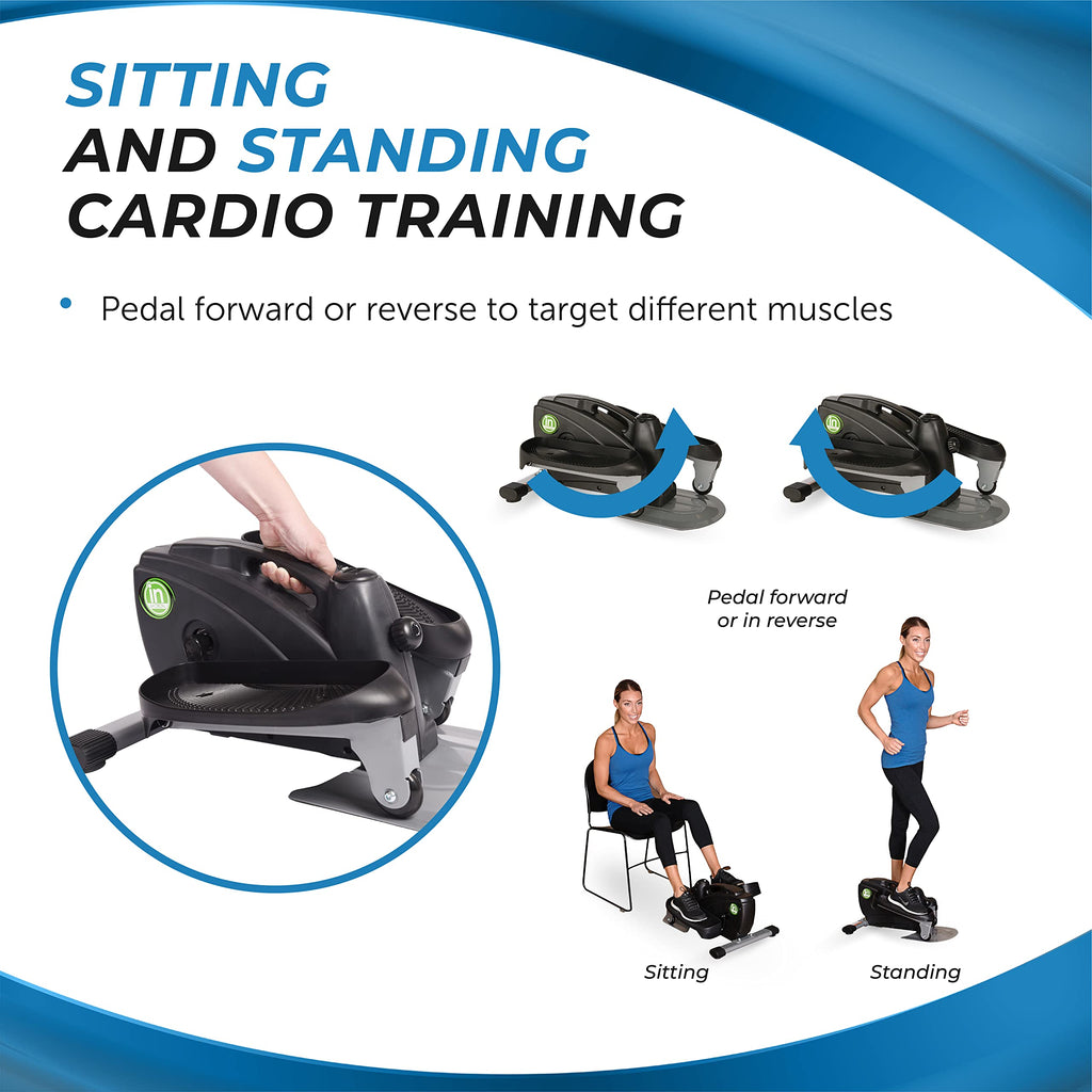 Stamina Inmotion Compact Strider Elliptical Foot Pedal Exerciser With Smart Workout App For Home - Up To 250 Lbs Weight Capacity