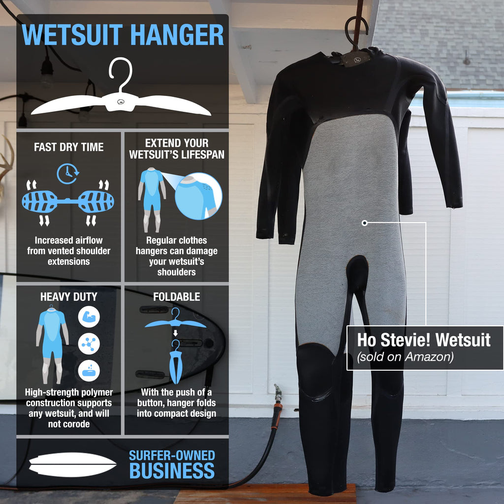Ho Stevie! Wetsuit Hanger - Fast Dry Folding Vented Hanger For Surfing And Scuba Diving Wet Suits