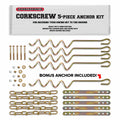 Sportspower Msc-5672 Deluxe Corkscrew 5-Piece Metal Ground Anchor Hardware Kit For Swing Sets And Trampoline - Gold