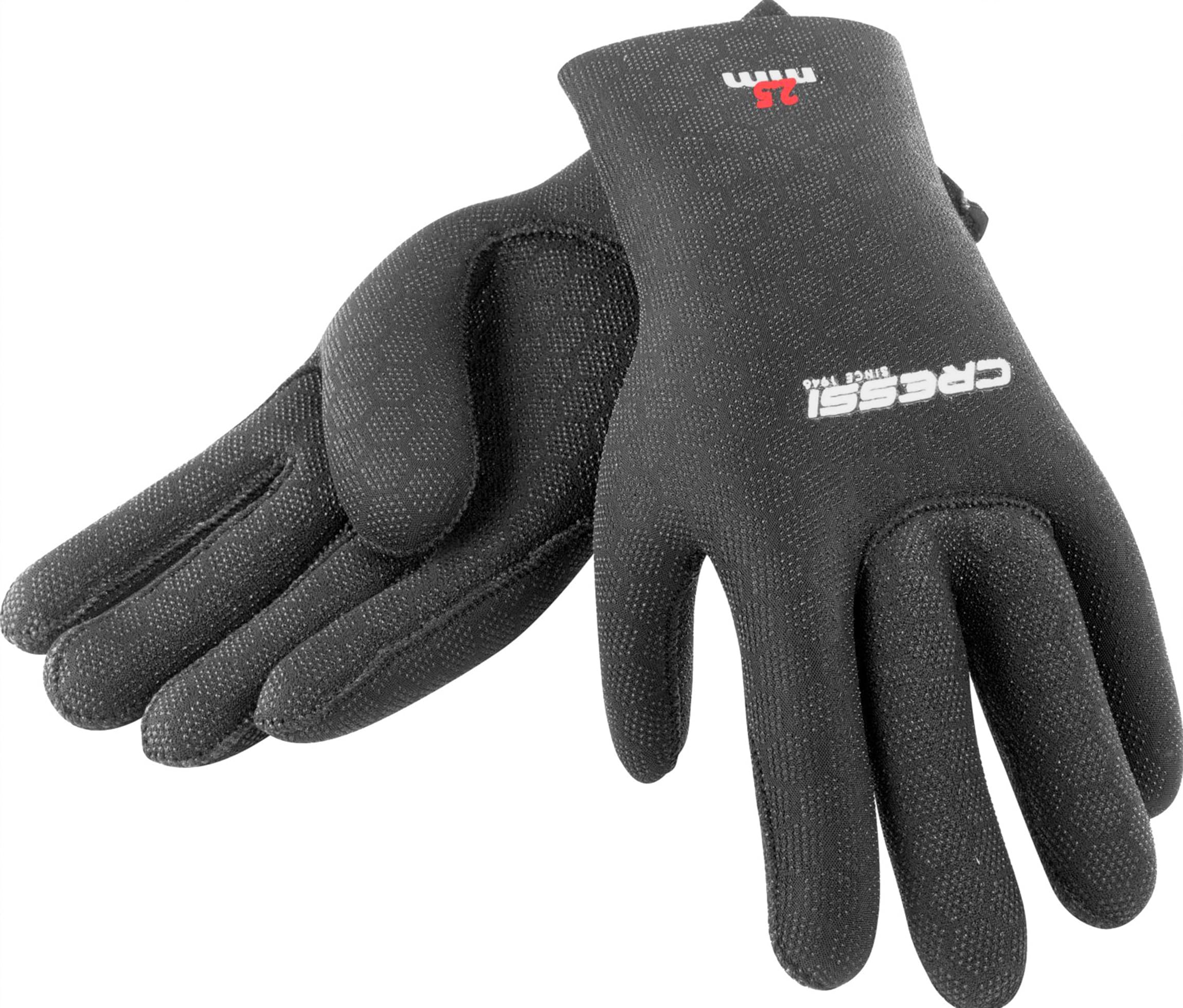 Cressi High-Stretch Diving Gloves, Black, 2.5 mm, L [D]