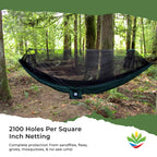 Hammock With Mosquito Net - Fully Reversible Bug Free Hammock Tent, Extra Large Sleeping Space, Bug Proof Netting & Suspension -