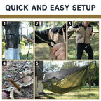 Travel Bird Camping Hammock With Mosquito Net And Ridge Rope, Extra Large For 2 Person, Lightweight Hanging Hammocks Tree Straps