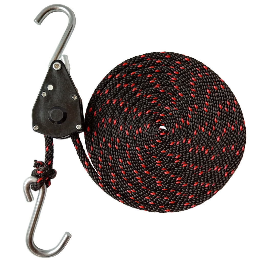 Sentry Ratchet Kayak And Canoe Bow And Stern Tie Downs 1/4'' Grow Light Heavy Duty Adjustable Rope Hanger (2-Pack)