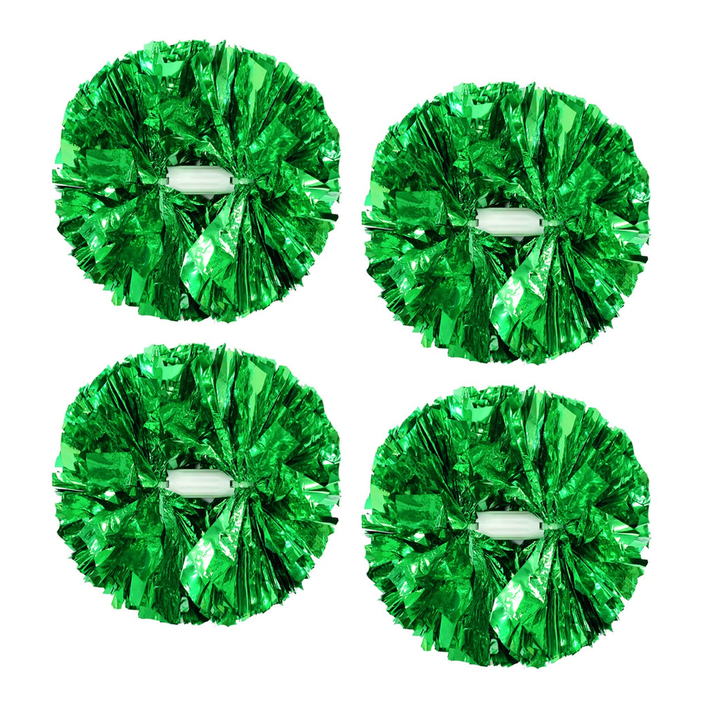 4Pcs Metallic Cheerleading Pom Poms, Creatiee 2 Pair Cheerleader Cheering Squad Pompoms For School Sports Dance Games Team Spiri