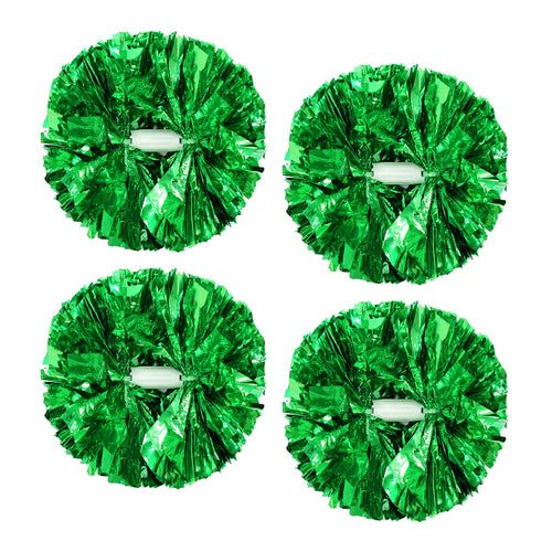 4Pcs Metallic Cheerleading Pom Poms, Creatiee 2 Pair Cheerleader Cheering Squad Pompoms For School Sports Dance Games Team Spiri