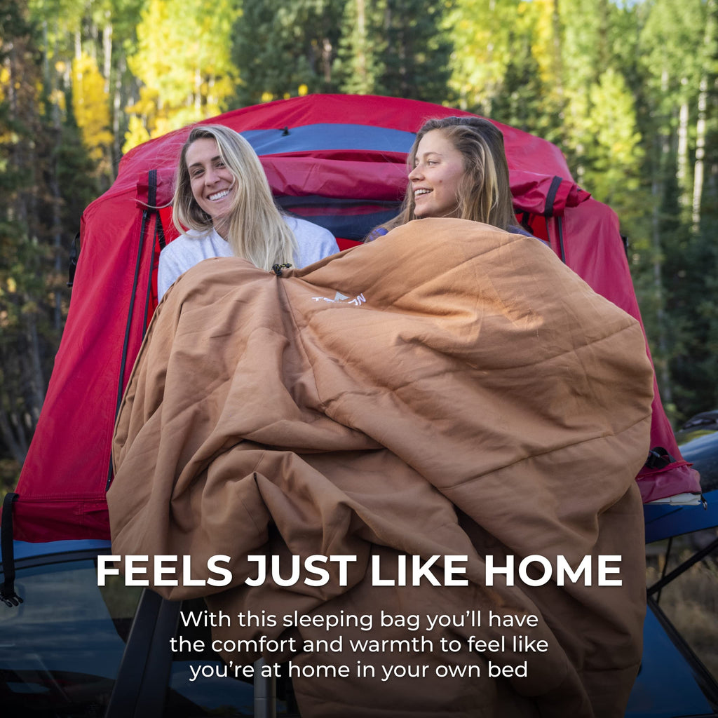 Teton Sports Deer Hunter Sleeping Bag - Warm Camping Sleeping Bag; Tough Canvas Shell; Camping, Hunting, Fishing And Cold Weathe