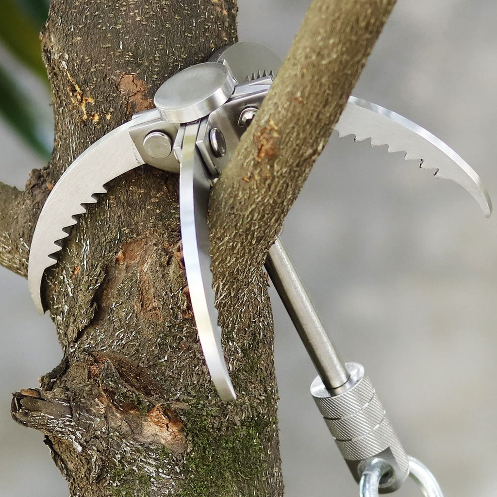 Gyanduly Large Grappling Hook With 65Ft Rope, 4-Claw Folding Stainless Steel Grapple Hooks For Outdoor Survival, Camping, Hiking
