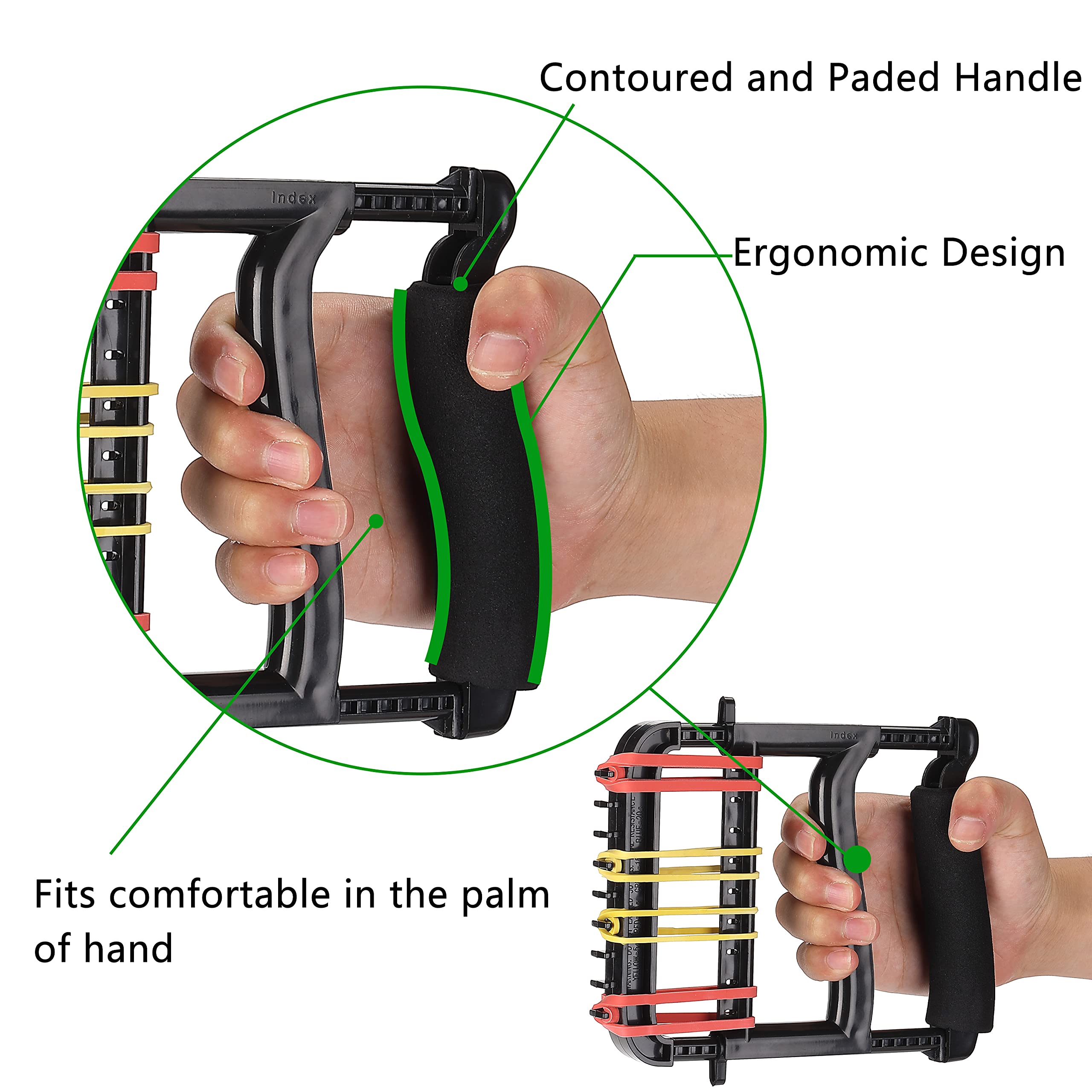 Ypcbynbs Hand Exerciser,Finger Exerciser And Hand Strengthener For Hands,Finger,Wrist,Forearms And Thumbs Therapy,Black