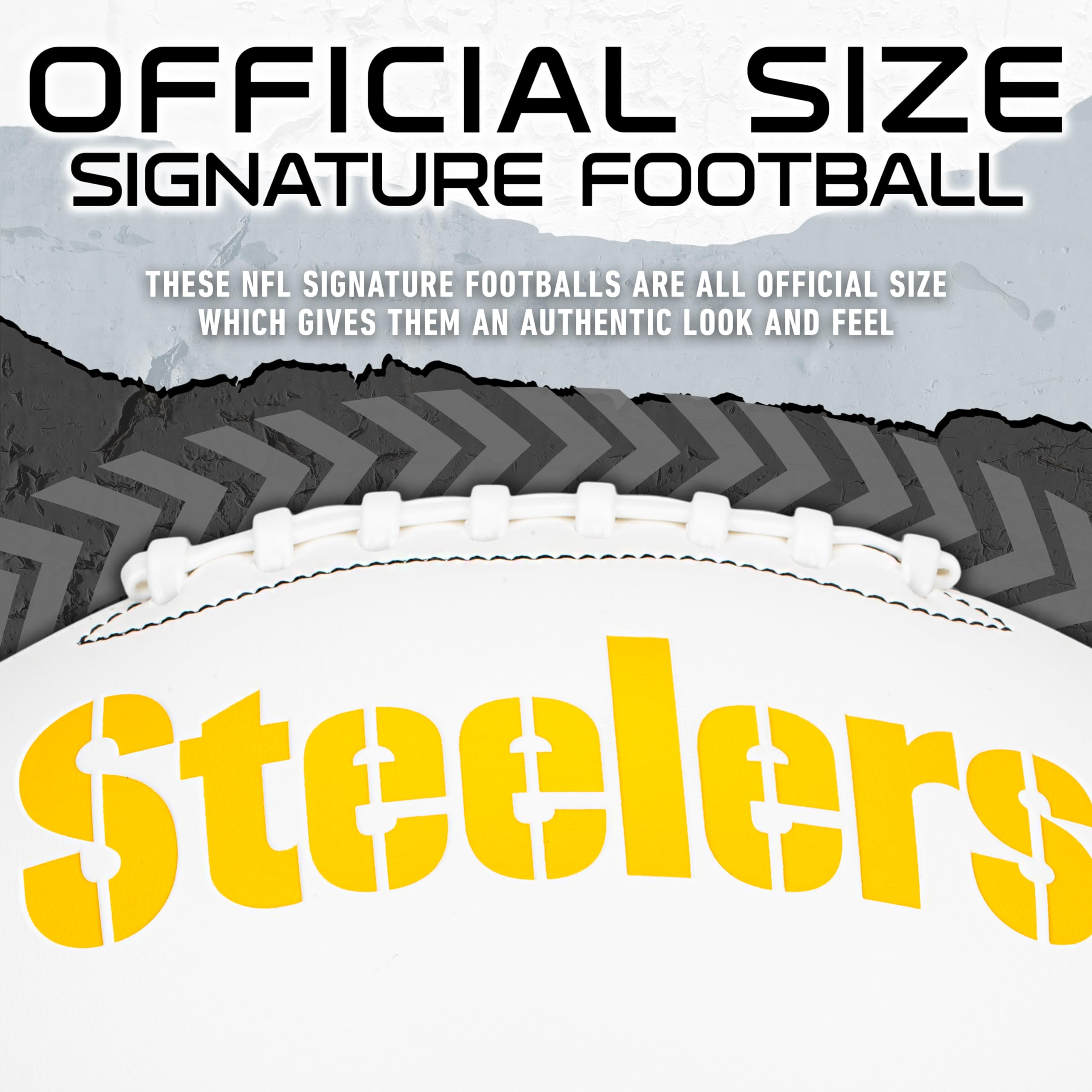 Franklin Sports Nfl Pittsburgh Steelers Autograph Football - Official Size White Panel Souvenir Football For Autographs + Signat