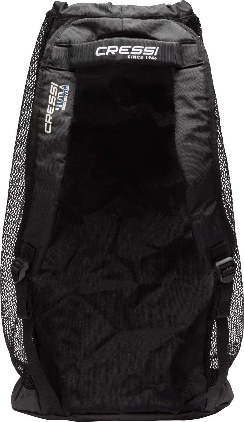 Cressi Heavy Duty Mesh Backpack 85 Liters Capacity For Snorkeling, Water Sport Gear | Utila: Designed In Italy, Black, One Size