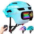 Kids Bike Helmet With Led Display, Size Adjustable Smart Bicycle Helmet With Remote Control, 63 Patterns, 11 Air Vents, For Skat