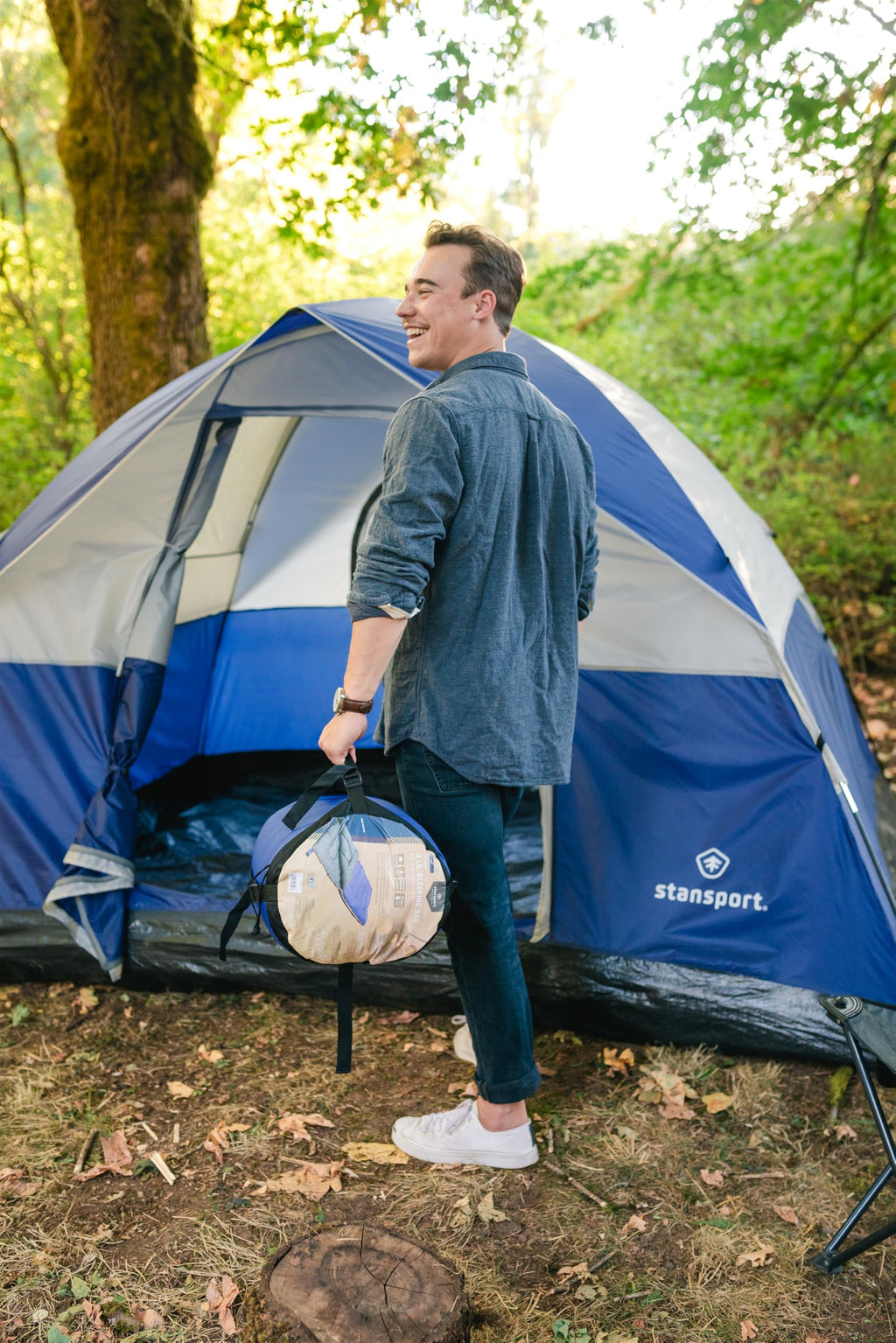 Stansport Explorer 4 Lb.-33 In X 75 In Rectangular Sleeping Bag , Blue