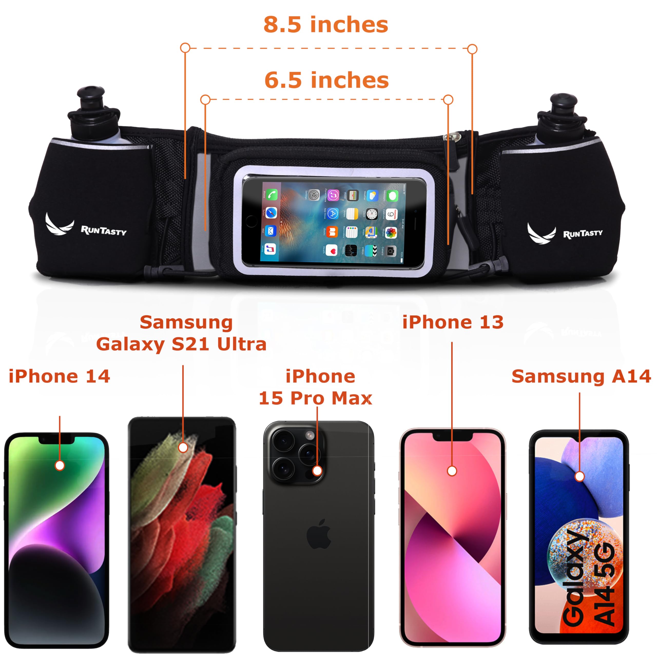 [Voted No.1 Hydration Belt] Runtasty Winners' Running Fuel Belt - Includes Accessories: 2 Bpa Free Water Bottles & Runners Ebook