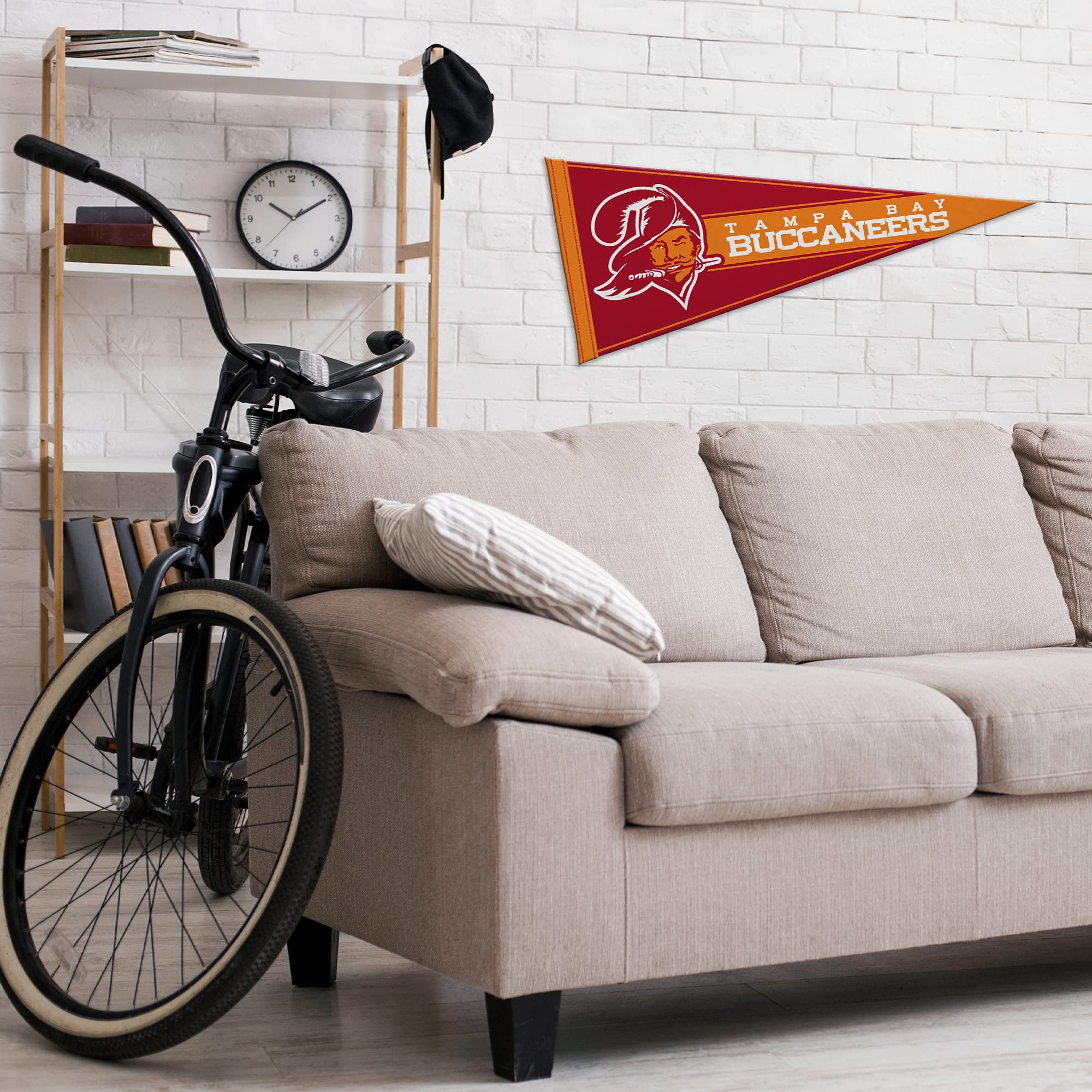 Rico Industries Nfl Football Tampa Bay Buccaneers Retro 12'' X 30'' Felt Wall D  Cor Pennant - Great For Home/Bed Room/Man Cave