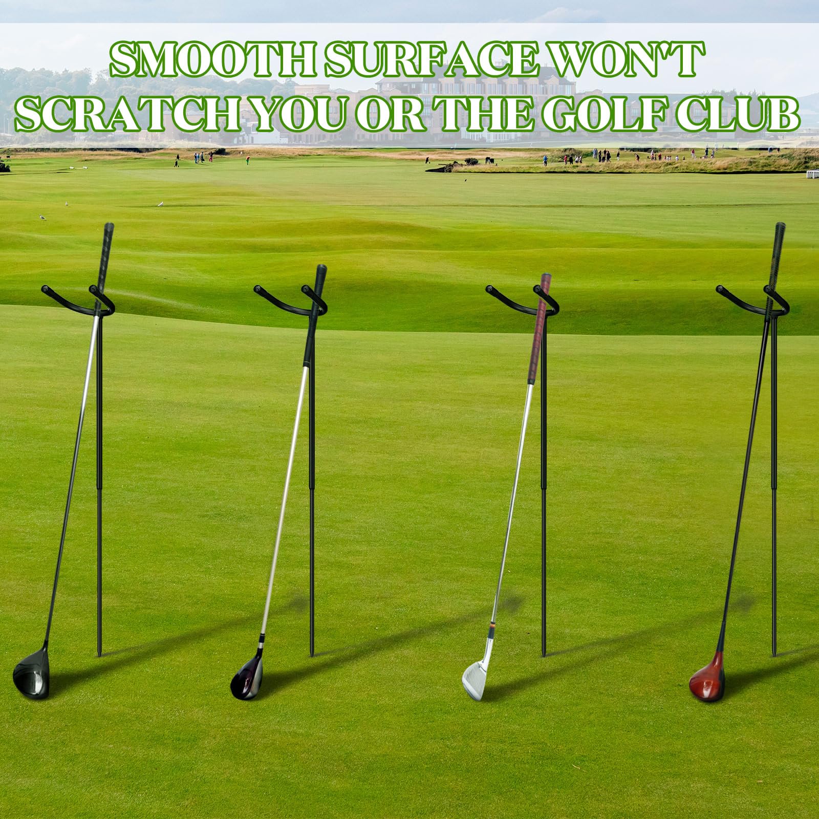 Silipull 2 Pcs U Shaped Golf Club Holder Keeps Your Clubs Clean, Dry And Visible, Soft Rubber Covered Metal Golf Club Holder Pro