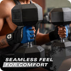 Harbinger Training Grip Wrist Wrap Gloves - Enhanced Grip & Wrist Support, Breathable Lycra Back, Padded Leather Palm, Half-Fing