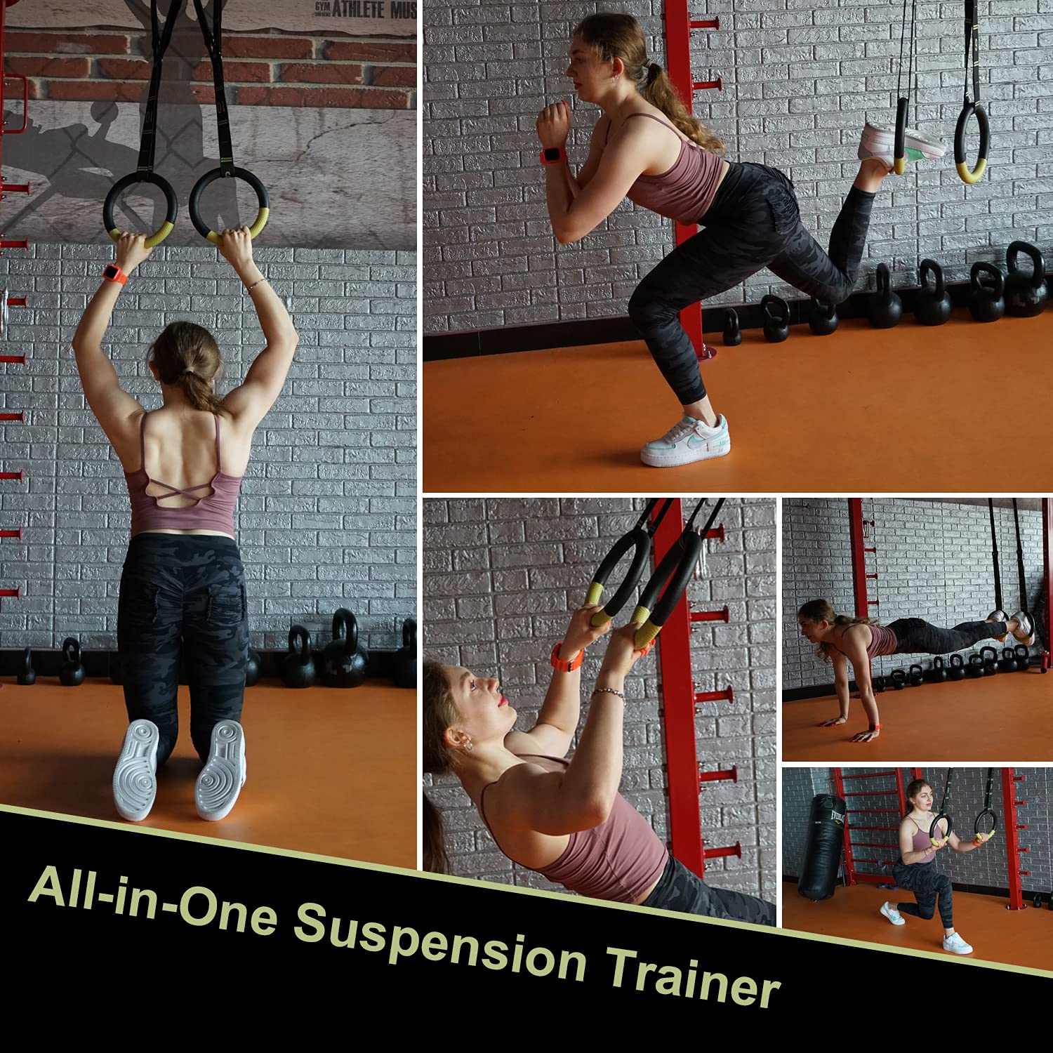Gymnastic Rings With Adjustable Straps, Quolix Non-Slip Pull Up Rings With Straps, 1300Lbs Exercise Rings With Straps For Home,