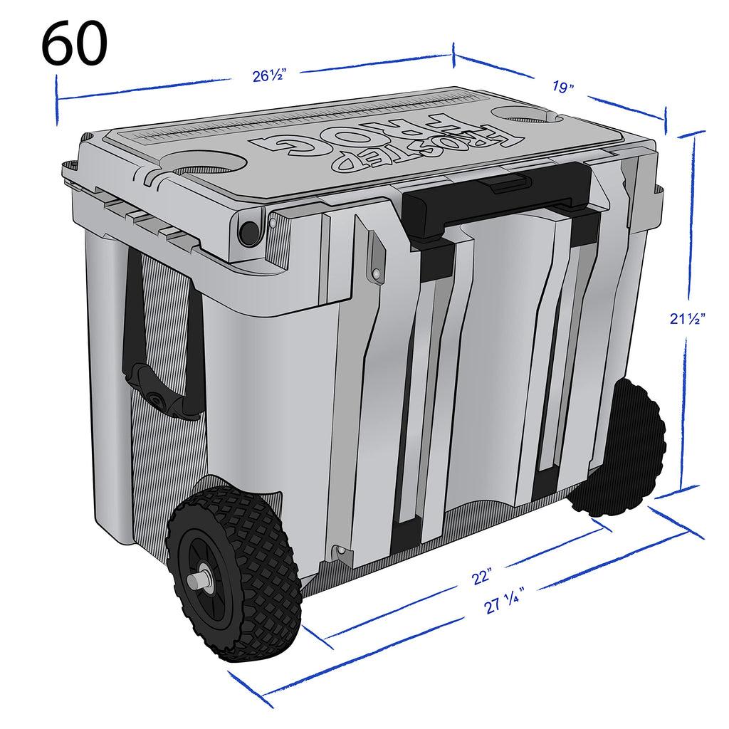 Frosted Frog Original Green 60 Quart Ice Chest Heavy Duty High Performance Roto-Molded Commercial Grade Insulated Cooler With Te