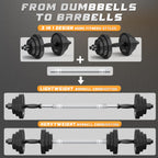Kiss Gold Dumbbells Set, Adjustable Weights Dumbbell 22Lb/44Lb/66Lb With Solid Steel, Barbell Free Weight Set With Connector Wor
