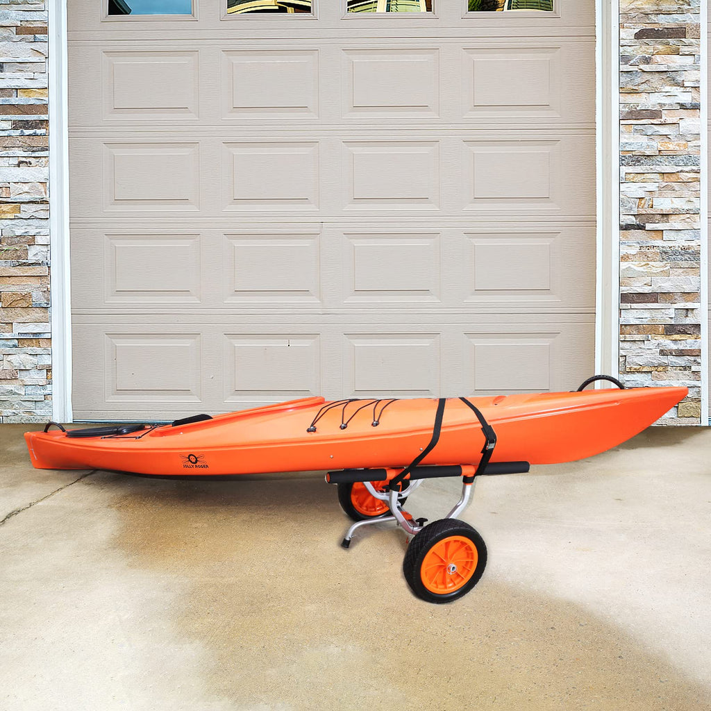 Vevor Heavy Duty Kayak Cart, Foldable Canoe Trolley Cart With 12'' Tires, Adjustable Width 6.69''-17.32'',350 Lb Weight Capacity