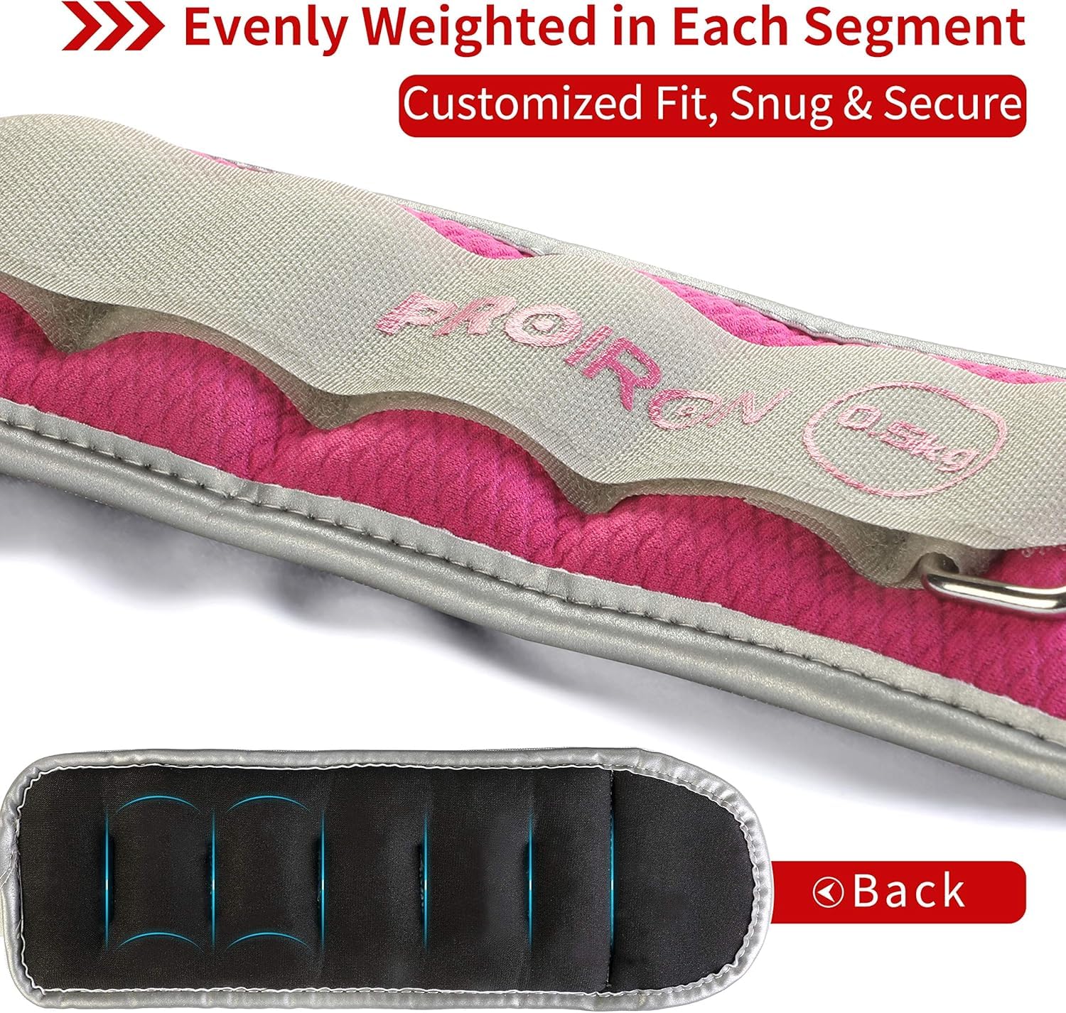 Satoha Proiron Gewichtsmanschetten Fuahandgelenk Gewichte Fitness Set 0,5Kg Bis 2Kg 1 Paar Far Beine Und Arme Knachel Gewicht Fa