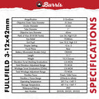 Burris Optics Fullfield 3-12x42mm Hunting RifleScopes, 1-inch Tube, Plex Reticle, Rear Focal Plane, Waterproof, Shockproof, Fore