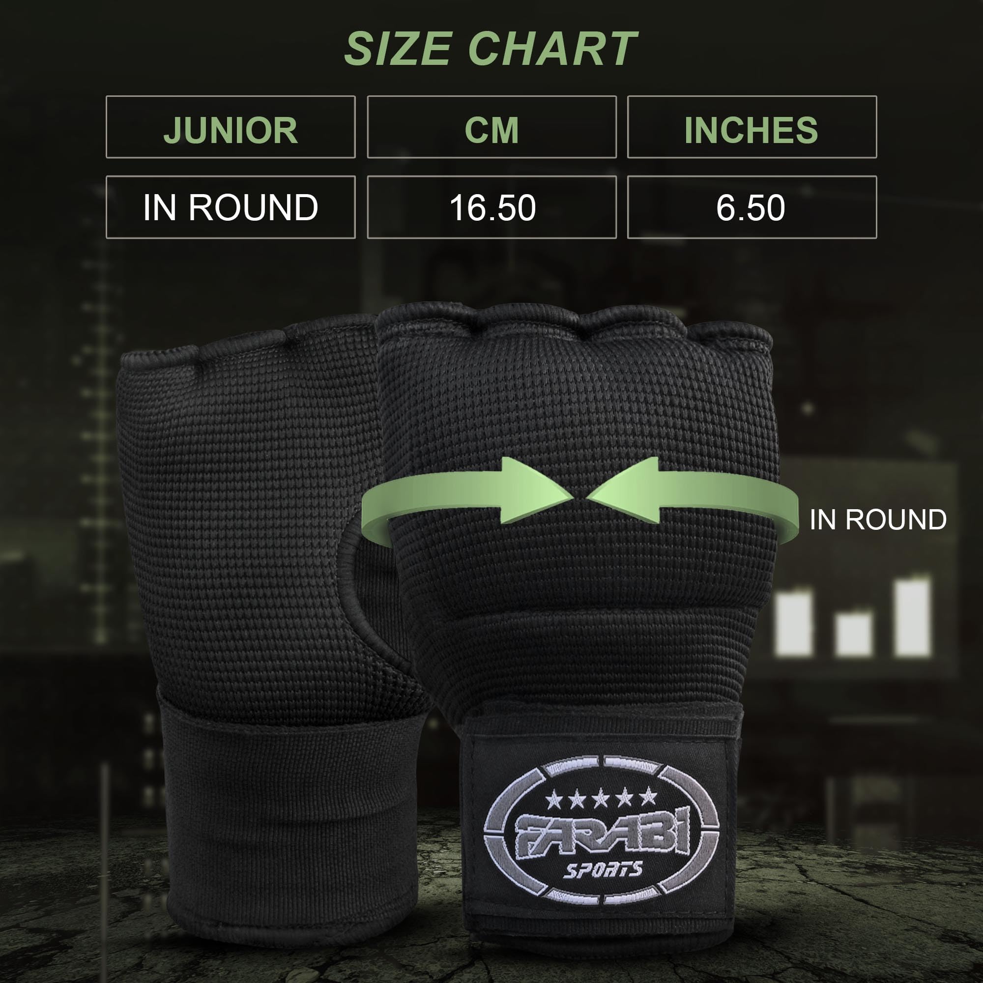 FARABI Kids Hybrid Boxing Inner Gloves Punching Boxing Gloves (All Black, Junior)