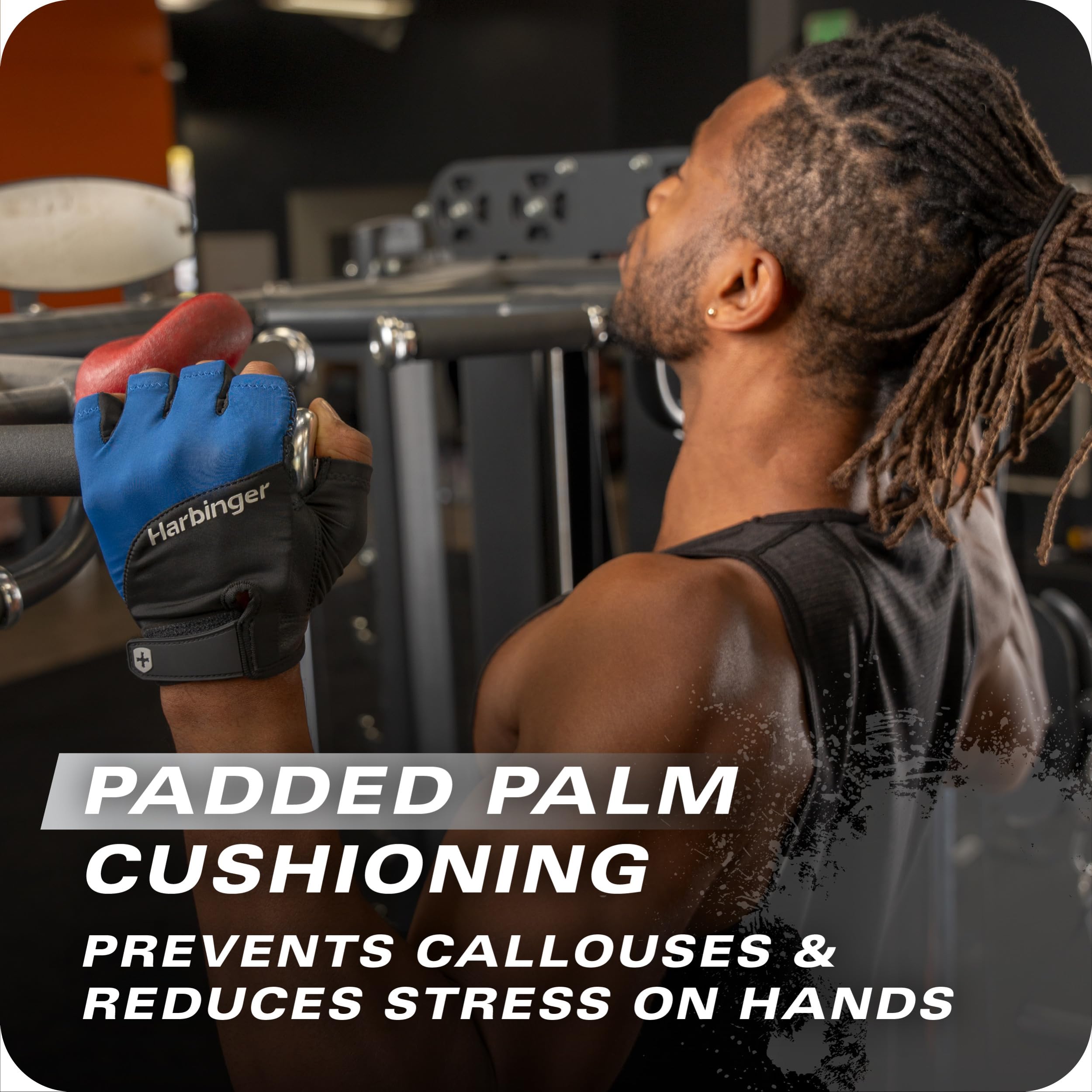 Harbinger Training Grip Gloves 3.0 - Durable, Padded Leather Palm, Enhanced Grip, Breathable 4-Way Stretch Lycra, Adjustable Hoo