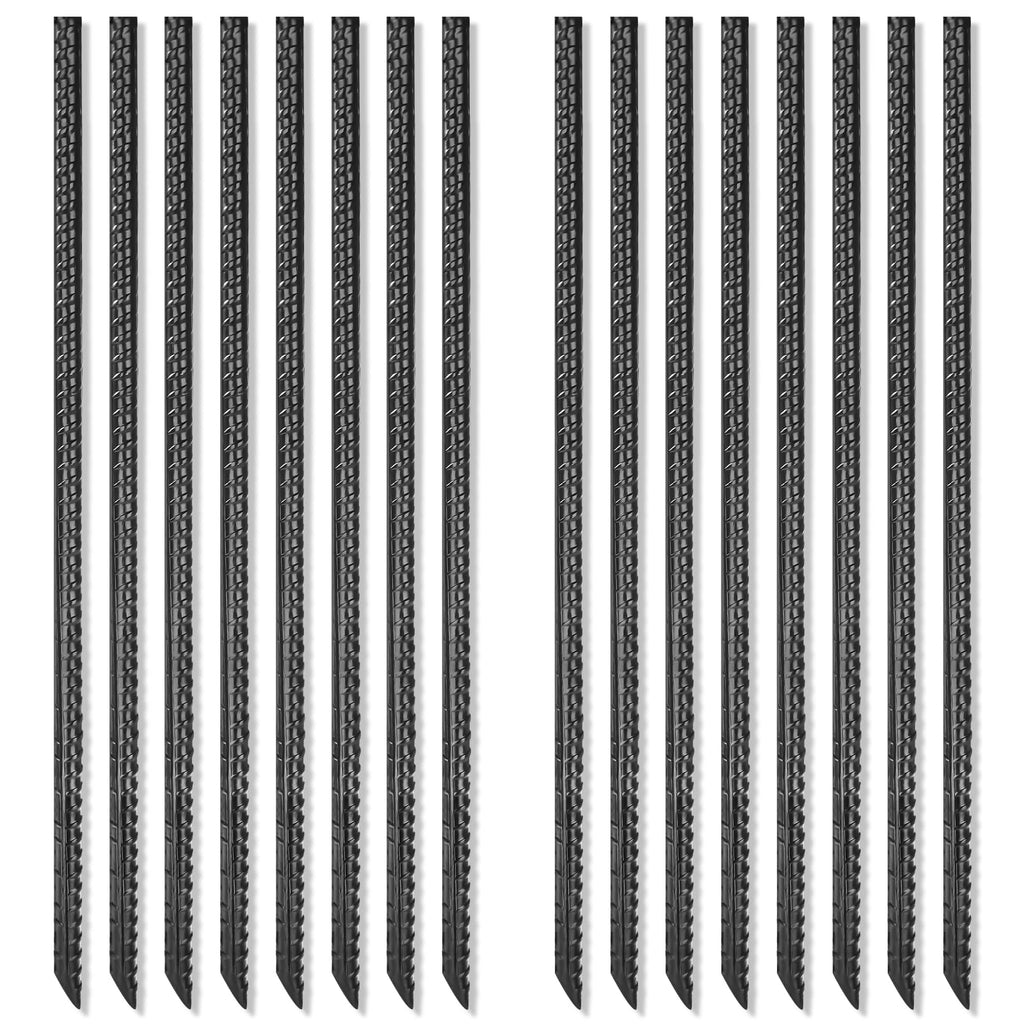 Gbekery 16 Inches Rebar Stakes(16Pcs) Heavy Duty Straight Metal Ground Anchors With Chisel Point Ends For Timber,Concrete,Plant