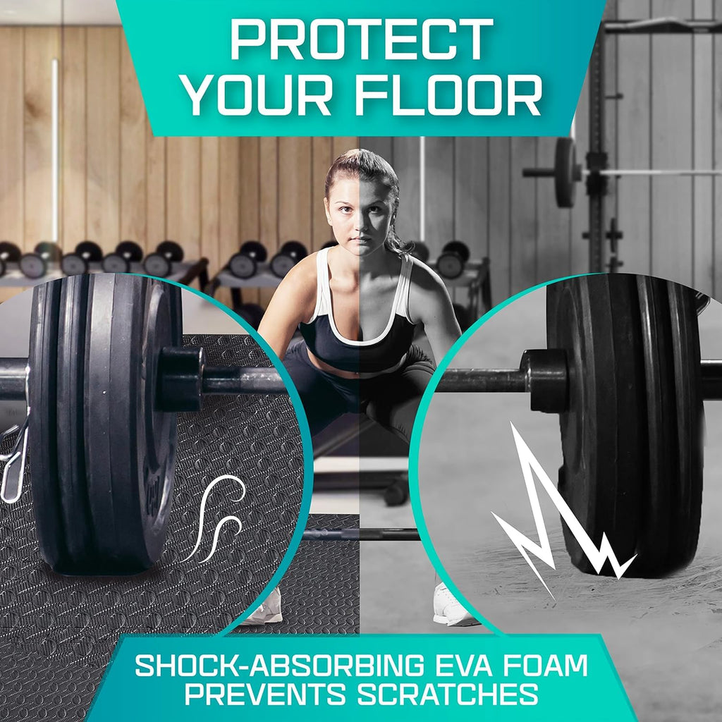 Yes4All Interlocking Exercise Foam Mats With Border - Interlocking Floor Mats For Gym Equipment - Eva Interlocking Floor Tiles ,