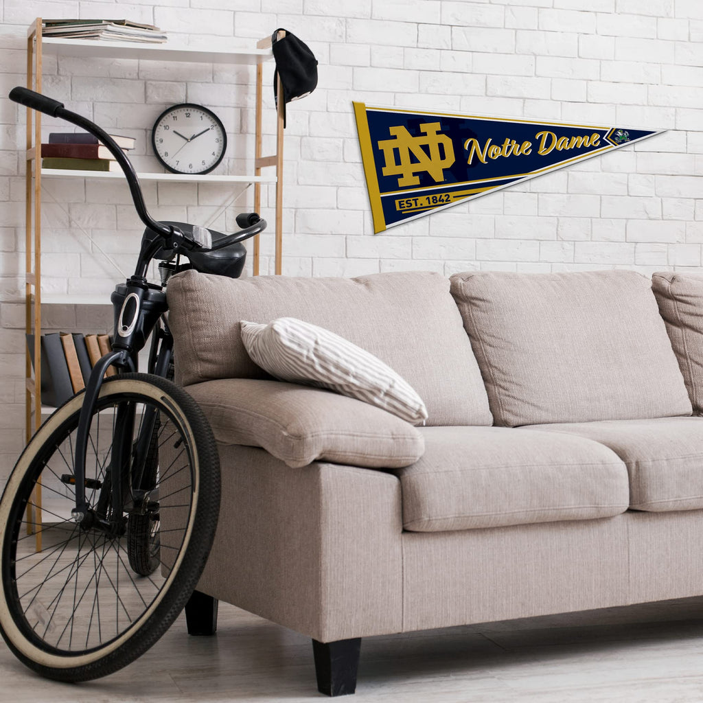 Rico Industries Ncaa Notre Dame Fighting Irish - Nd Classic 12'' X 30'' Felt Wall D  Cor Pennant - Great For Home/Bed Room/Man C