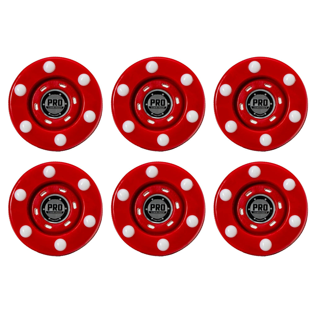 Franklin Sports Nhl Street Roller Hockey Pucks - (6) Pro Commander Outdoor Roller Hockey Pucks For Practice + Training - Outdoor