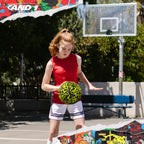 AND1 Fantom Graffiti Rubber Basketball Game Ready, 27.5 Inches, Youth Size 5, Made for Indoor and Outdoor, Sold Deflated (Pump N