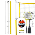 Franklin Sports Family Volleyball & Badminton Combo Set - Portable Backyard + Beach Volleyball + Badminton Net - Volleyball, Rac