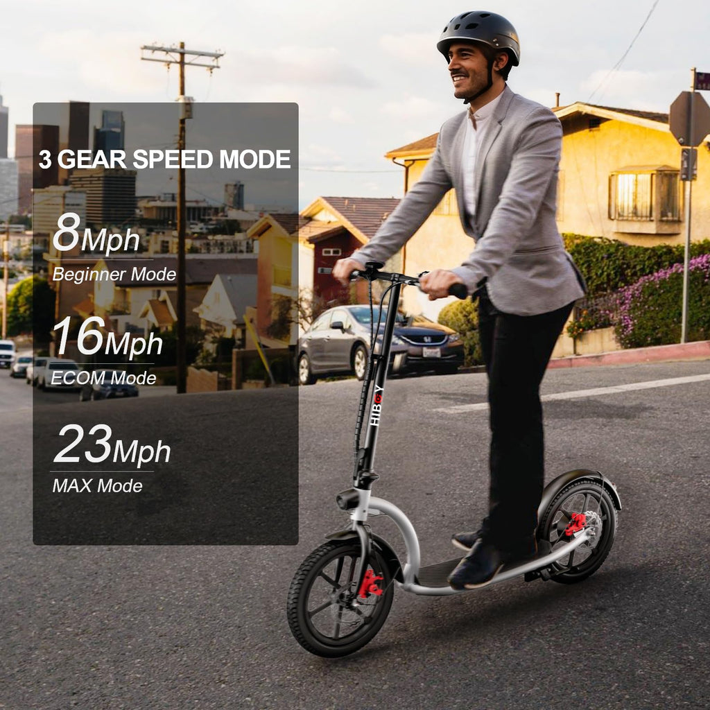 Hiboy VE1 PRO Electric Scooter - 16 Pneumatic Tires - 31 Miles Long Range & 23Mph Folding Commuter Electric Scooter