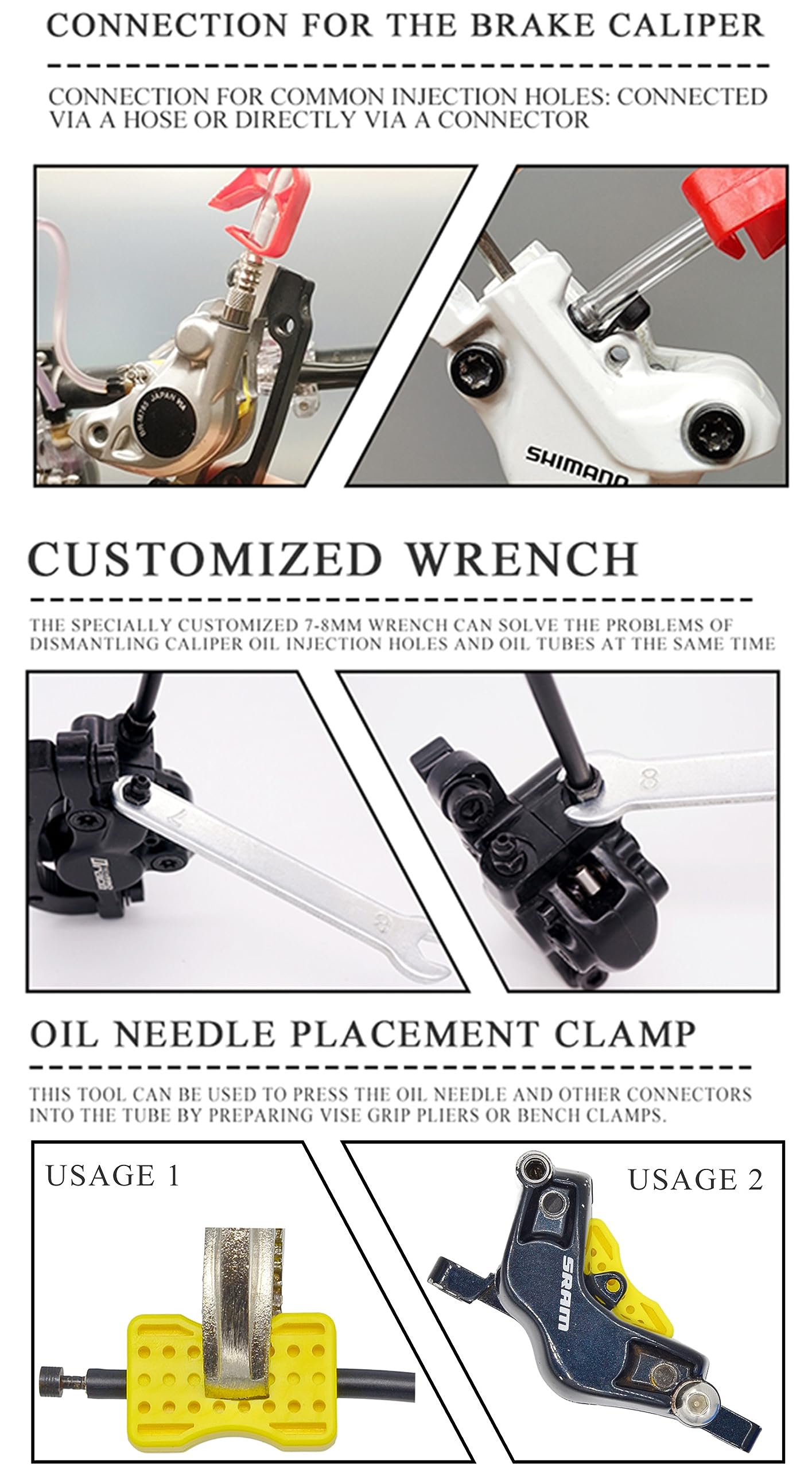 Cycearth Bicycle Hydraulic Disc Brake Oil Bleed Kit For All Brakes Shimano,Sram,Avid,Tektro,Magura,Hayes,Bike Brake Repair Tool