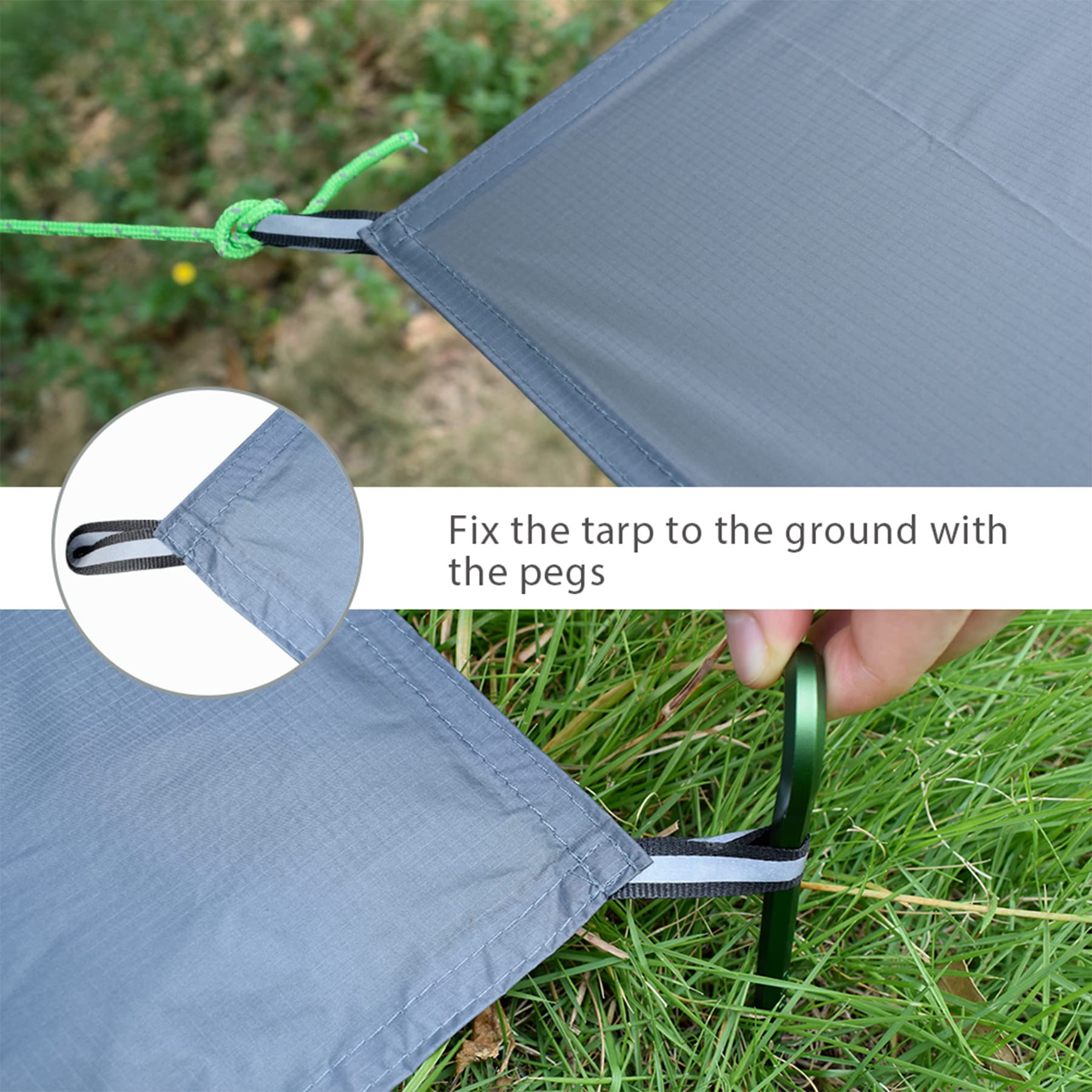 Geertop 2 Person Ultralight Waterproof Tent Tarp Footprint Ground Sheet Mat, For Camping, Hiking, Picnic (4 Sizes)
