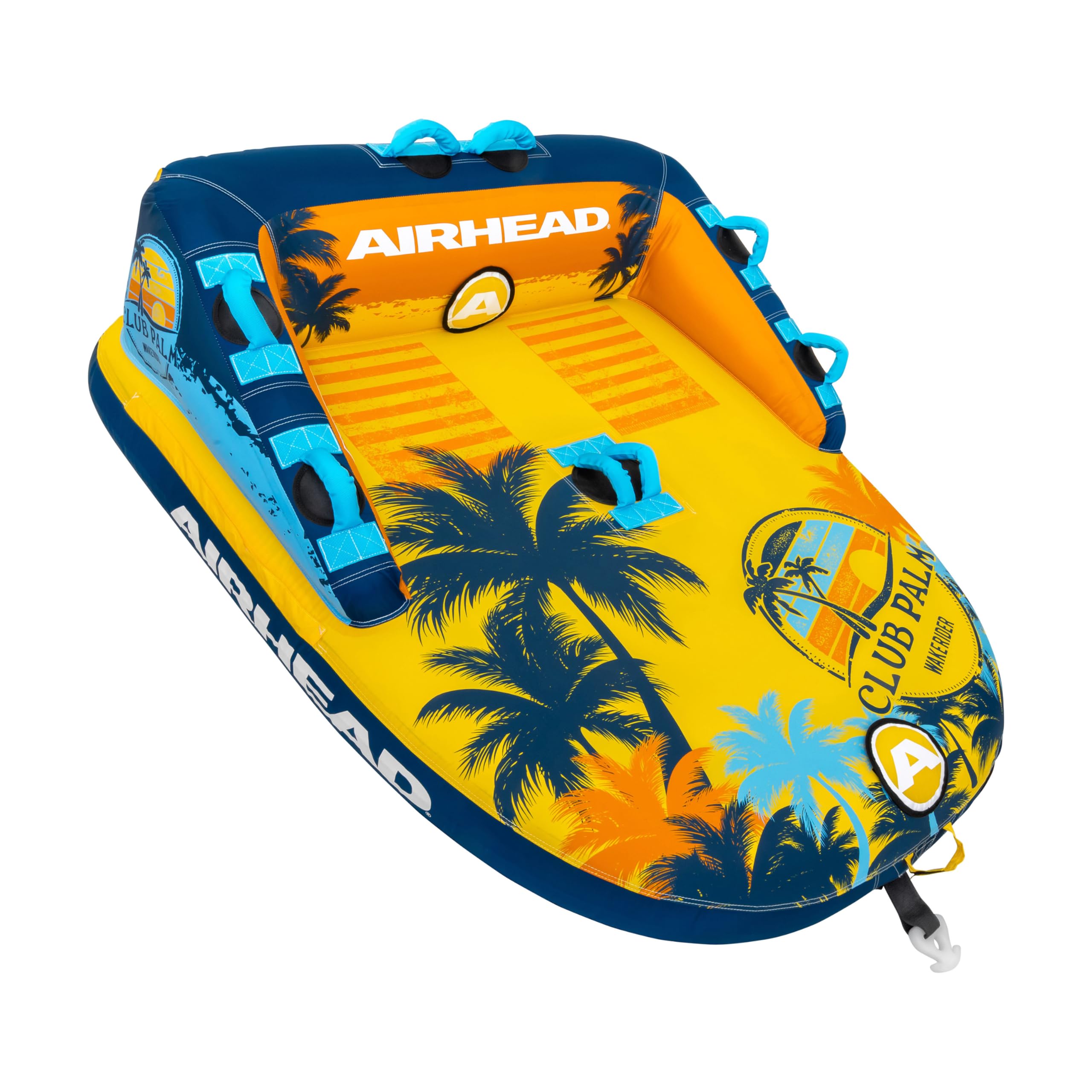 Airhead Club Palm Inflatable Towable Tube, 1-2 Rider, Dual Tow Points, Patented Speed Valve, Boat Tubes and Towables