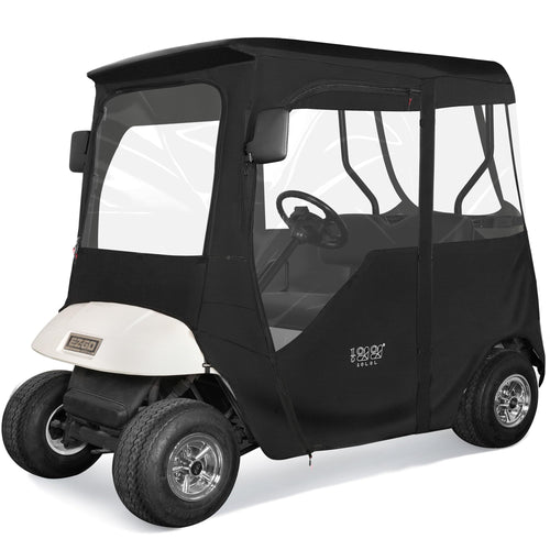 10L0L Golf Cart Enclosure 600D For 2 Passenger Universal Ezgo Txt/Rxv, With 2 Door Zippers, Security Side Mirror Openings, Taill