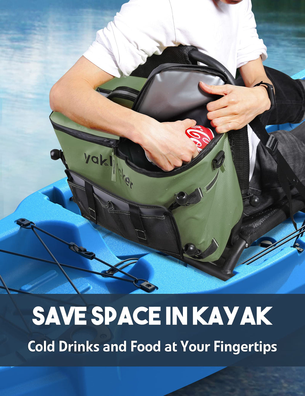 Yakhacker Kayak Cooler Bag, Waterproof Seat Back Cooler With Lawn-Chair Style Seats, Kayak Accessories Portable Ice Chest Cooler