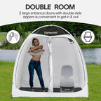EighteenTek Shower Tent Changing Room 2 Rooms Outdoor Pop Up Camping Portable Privacy Dressing Shelter 83x43x80H