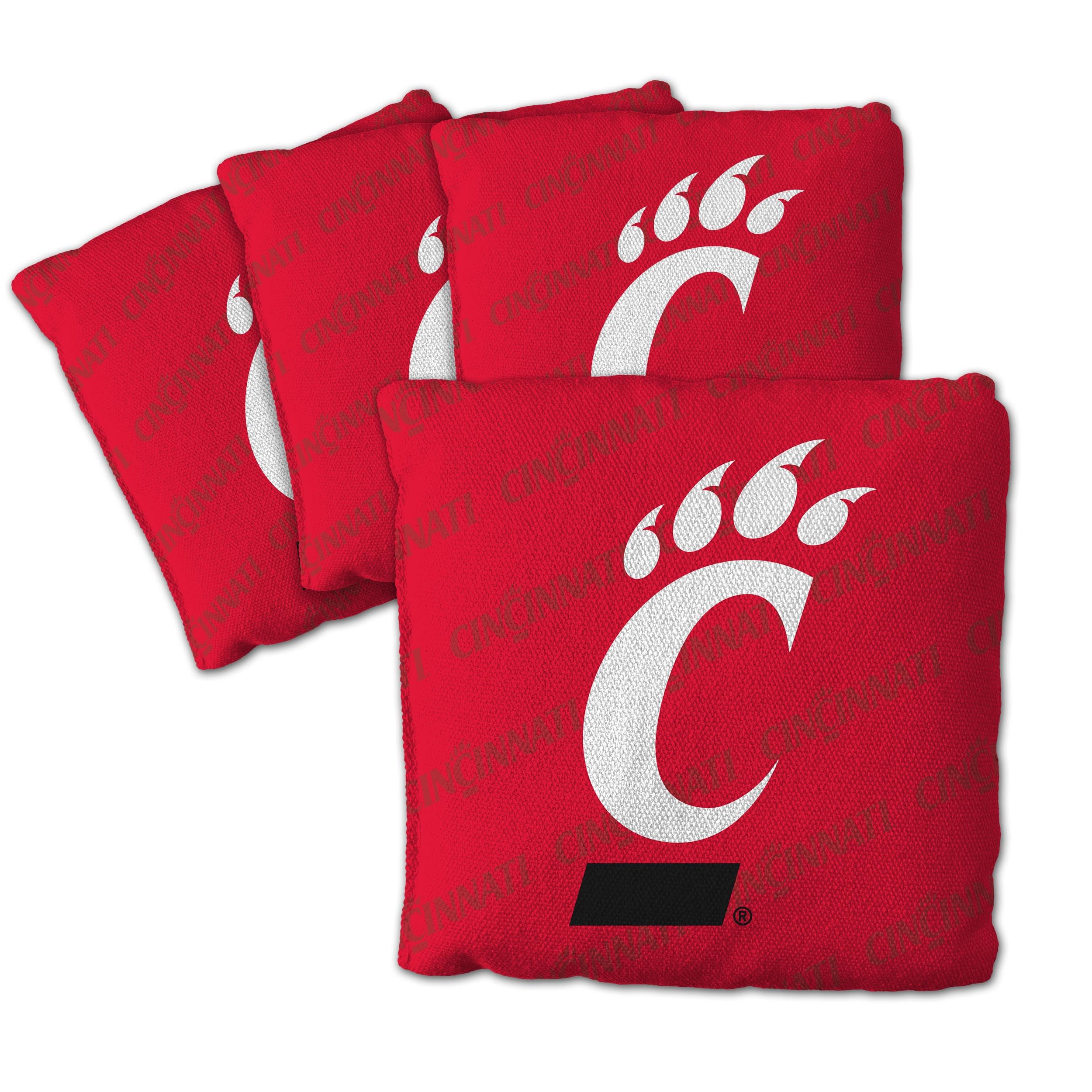 YouTheFan Officially-Licensed NCAA Cincinnati Bearcats Set of 4 Cornhole Bags - All Weather Regulation 6    x 6    Size - 16oz W