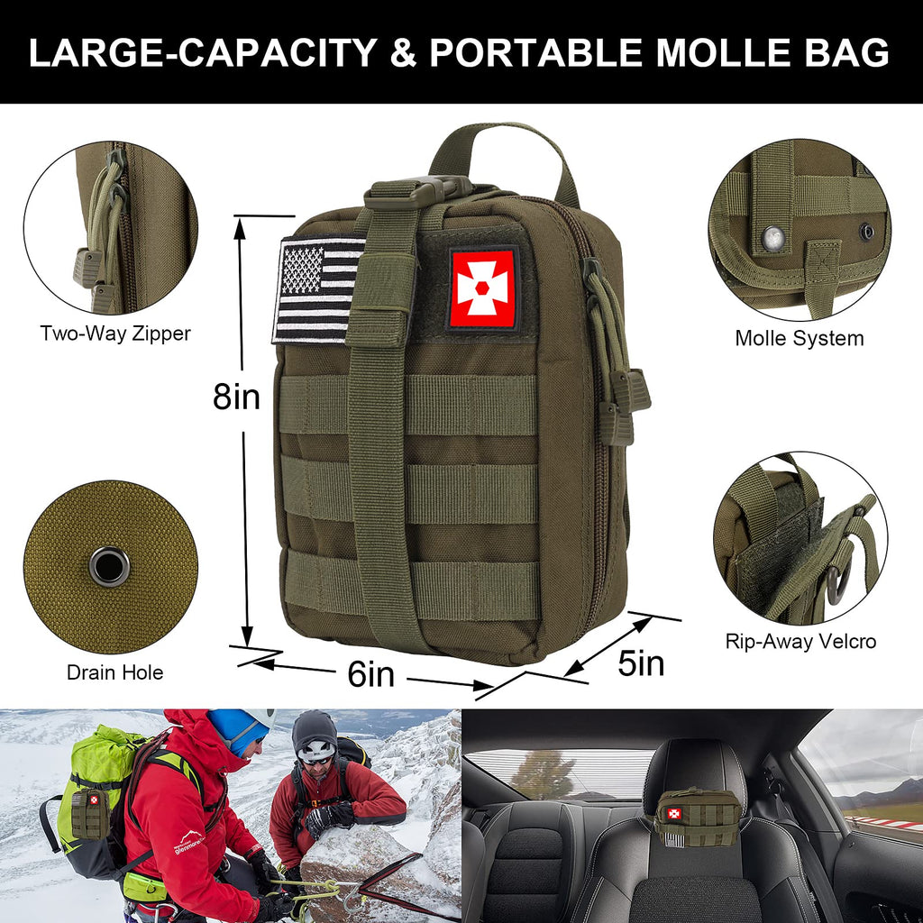 Gifts For Man Dad Husband, 210 Pcs Survival First Aid Kit, Professional Survival Gear Camping Essentials Emergency Medical Goods