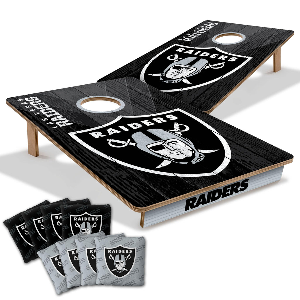 YouTheFan NFL Las Vegas Raiders 2 x 3 Wood Cornhole Game with Logo Bags