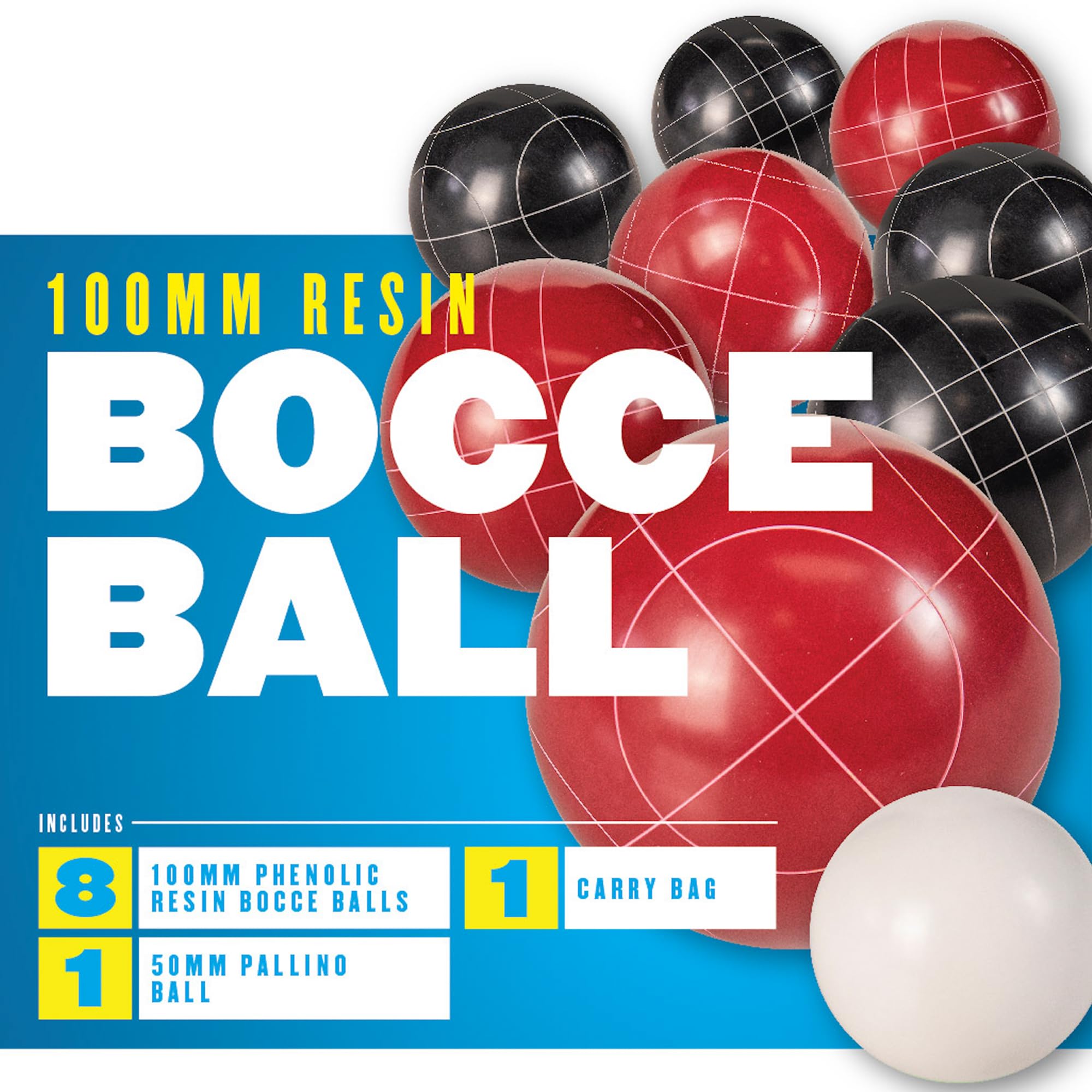 Triumph Sports Competition 100Mm Resin Bocce Ball Outdoor Game Set With Carrying Bag For Easy Storage,Multi,One Size,35-7103-3