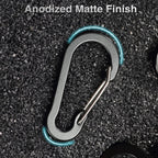 Tytdouter 10 Pcs Mini Carabiner Clips With Key Rings Aluminum D Shape Locking Carabine Keychain For Camping Traveling Hiking Key