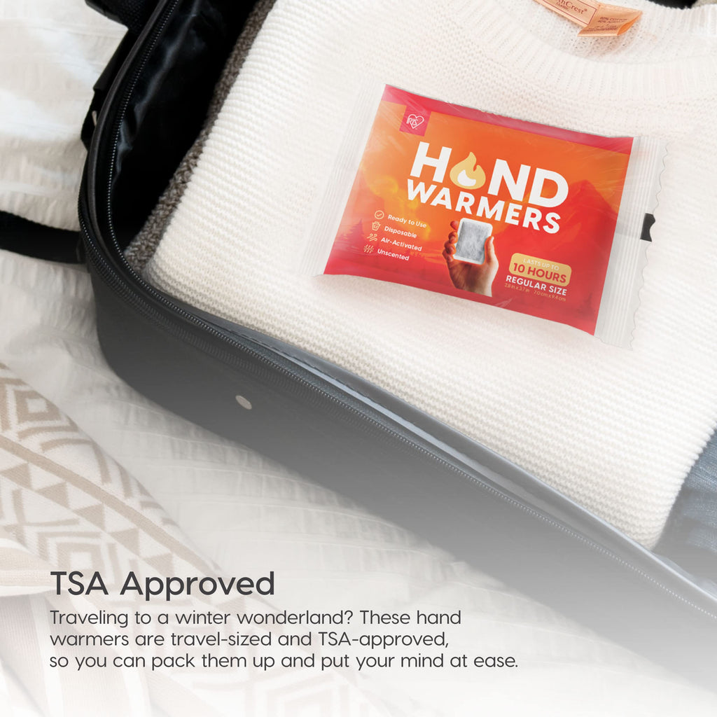 Iris Usa Hand Warmers - Large, 60 Individual Warmers, Long-Lasting Up To 18 Hours For Warm And Hot Hands - On The Go, Disposable