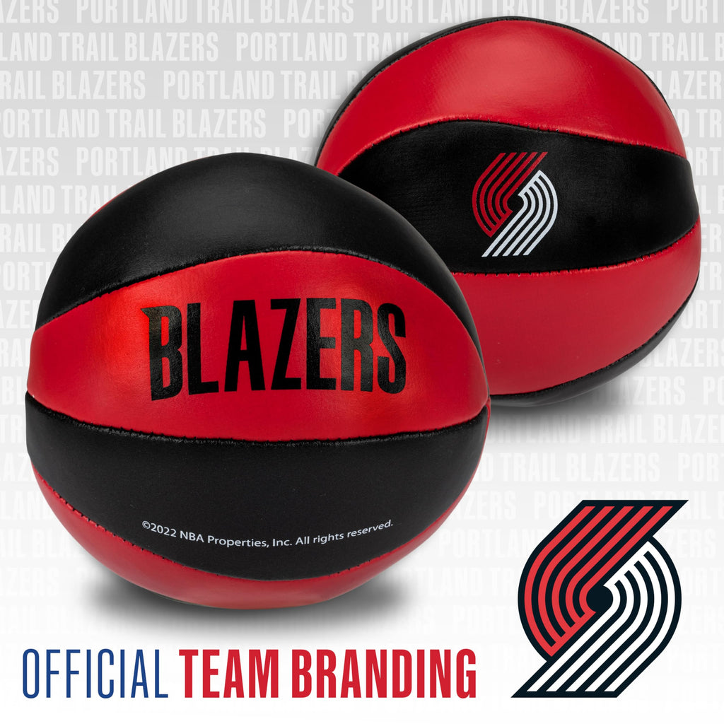 Franklin Sports Nba Portland Trail Blazers Toy Basketballs - 2 Pack Of Kids Soft Mini Basketballs For Over The Door + Indoor Hoo