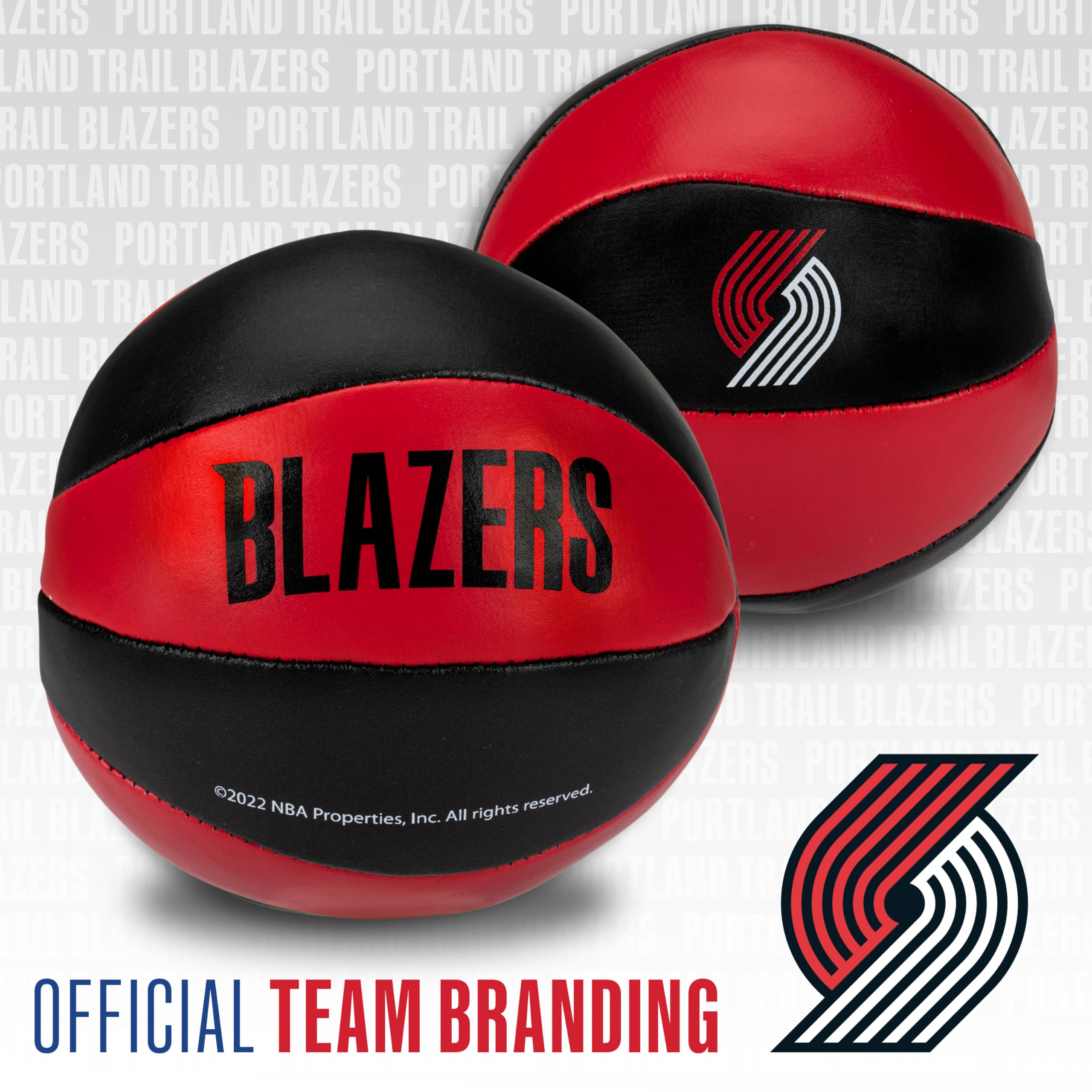 Franklin Sports Nba Portland Trail Blazers Toy Basketballs - 2 Pack Of Kids Soft Mini Basketballs For Over The Door + Indoor Hoo